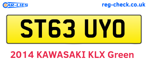 ST63UYO are the vehicle registration plates.