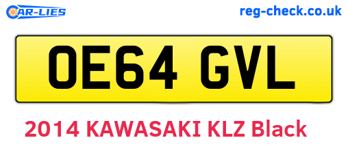 OE64GVL are the vehicle registration plates.