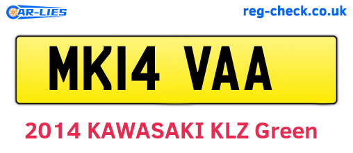MK14VAA are the vehicle registration plates.