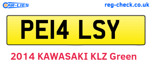 PE14LSY are the vehicle registration plates.