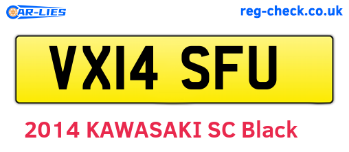 VX14SFU are the vehicle registration plates.