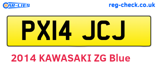 PX14JCJ are the vehicle registration plates.