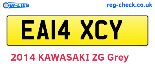 EA14XCY are the vehicle registration plates.