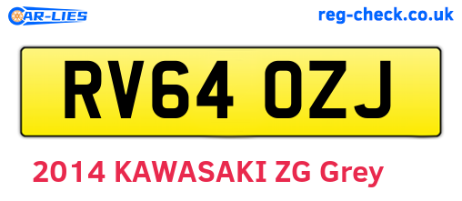 RV64OZJ are the vehicle registration plates.