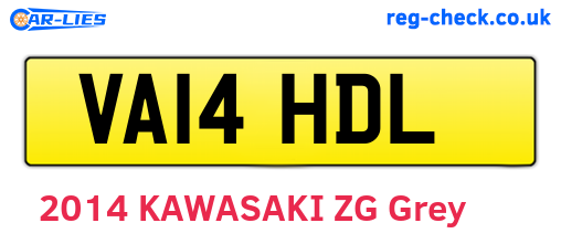 VA14HDL are the vehicle registration plates.