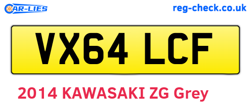 VX64LCF are the vehicle registration plates.