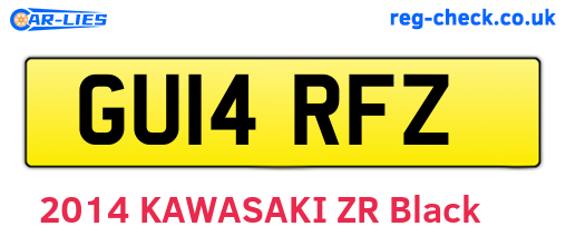 GU14RFZ are the vehicle registration plates.