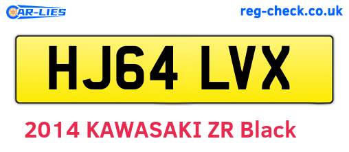 HJ64LVX are the vehicle registration plates.