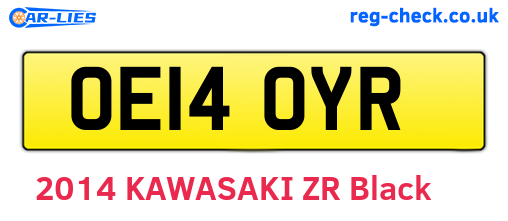 OE14OYR are the vehicle registration plates.