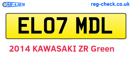 EL07MDL are the vehicle registration plates.