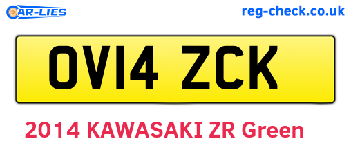 OV14ZCK are the vehicle registration plates.