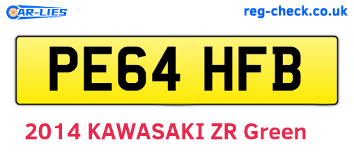 PE64HFB are the vehicle registration plates.