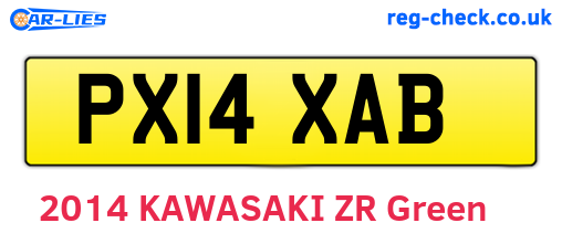 PX14XAB are the vehicle registration plates.