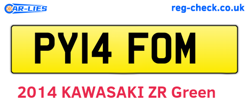 PY14FOM are the vehicle registration plates.