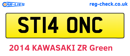 ST14ONC are the vehicle registration plates.