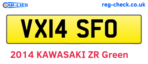 VX14SFO are the vehicle registration plates.