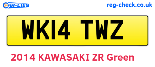 WK14TWZ are the vehicle registration plates.