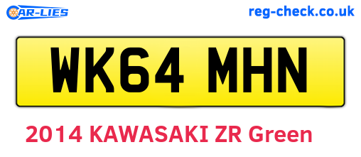 WK64MHN are the vehicle registration plates.