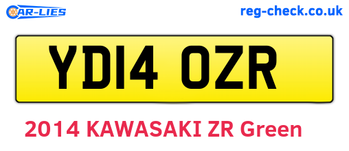 YD14OZR are the vehicle registration plates.