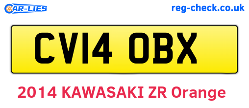 CV14OBX are the vehicle registration plates.