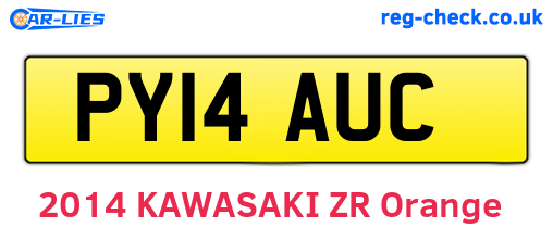 PY14AUC are the vehicle registration plates.
