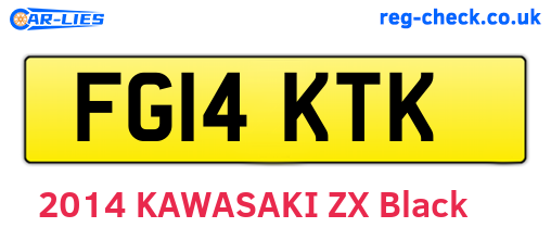 FG14KTK are the vehicle registration plates.