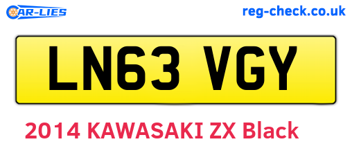 LN63VGY are the vehicle registration plates.