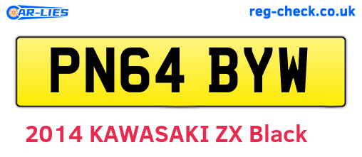 PN64BYW are the vehicle registration plates.