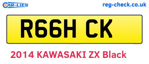 R66HCK are the vehicle registration plates.