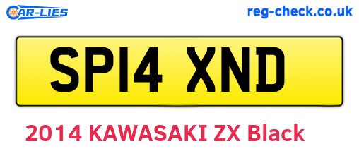 SP14XND are the vehicle registration plates.