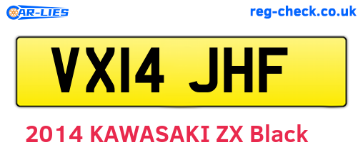 VX14JHF are the vehicle registration plates.
