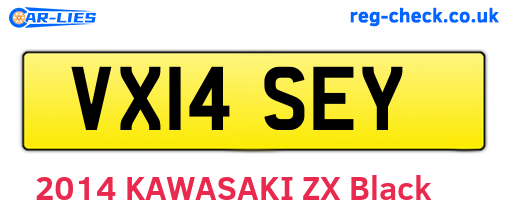 VX14SEY are the vehicle registration plates.