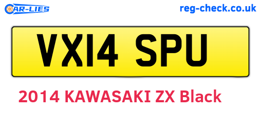 VX14SPU are the vehicle registration plates.