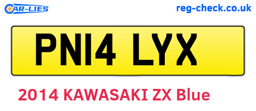 PN14LYX are the vehicle registration plates.