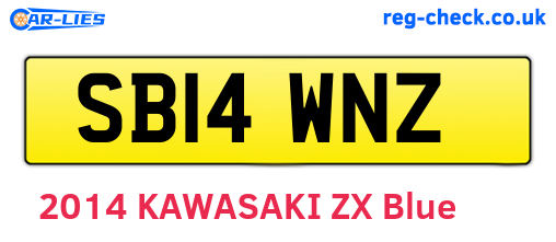 SB14WNZ are the vehicle registration plates.
