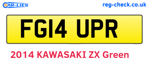 FG14UPR are the vehicle registration plates.