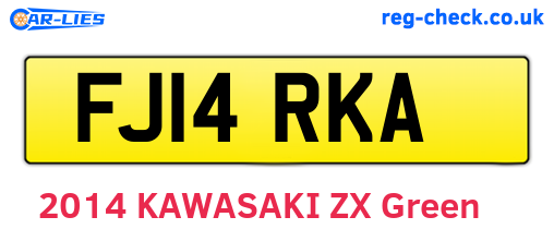 FJ14RKA are the vehicle registration plates.