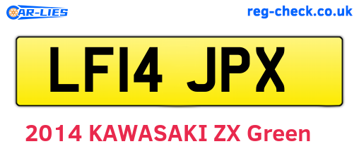 LF14JPX are the vehicle registration plates.