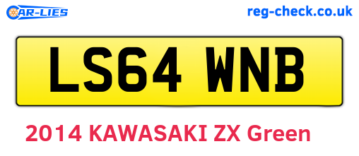 LS64WNB are the vehicle registration plates.
