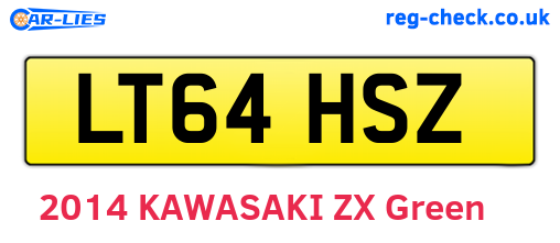 LT64HSZ are the vehicle registration plates.