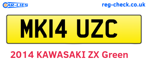 MK14UZC are the vehicle registration plates.