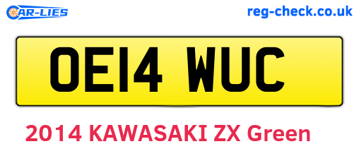 OE14WUC are the vehicle registration plates.