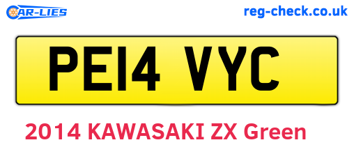PE14VYC are the vehicle registration plates.