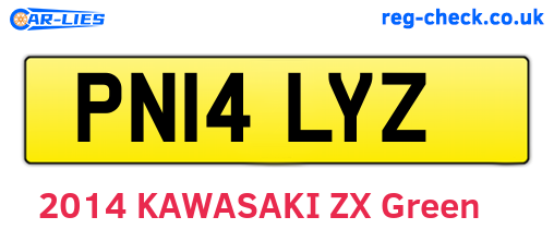 PN14LYZ are the vehicle registration plates.