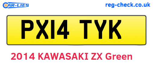 PX14TYK are the vehicle registration plates.