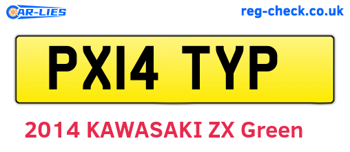PX14TYP are the vehicle registration plates.