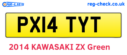 PX14TYT are the vehicle registration plates.