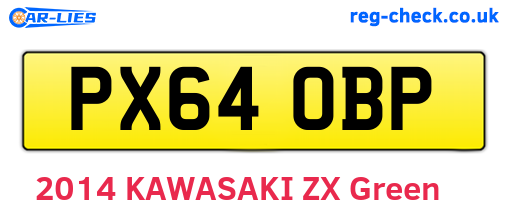 PX64OBP are the vehicle registration plates.