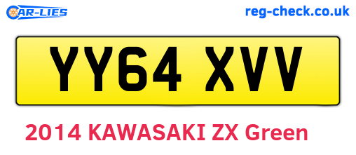 YY64XVV are the vehicle registration plates.