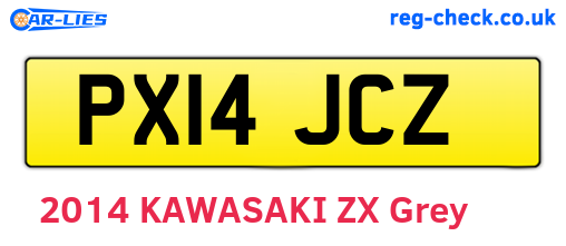 PX14JCZ are the vehicle registration plates.